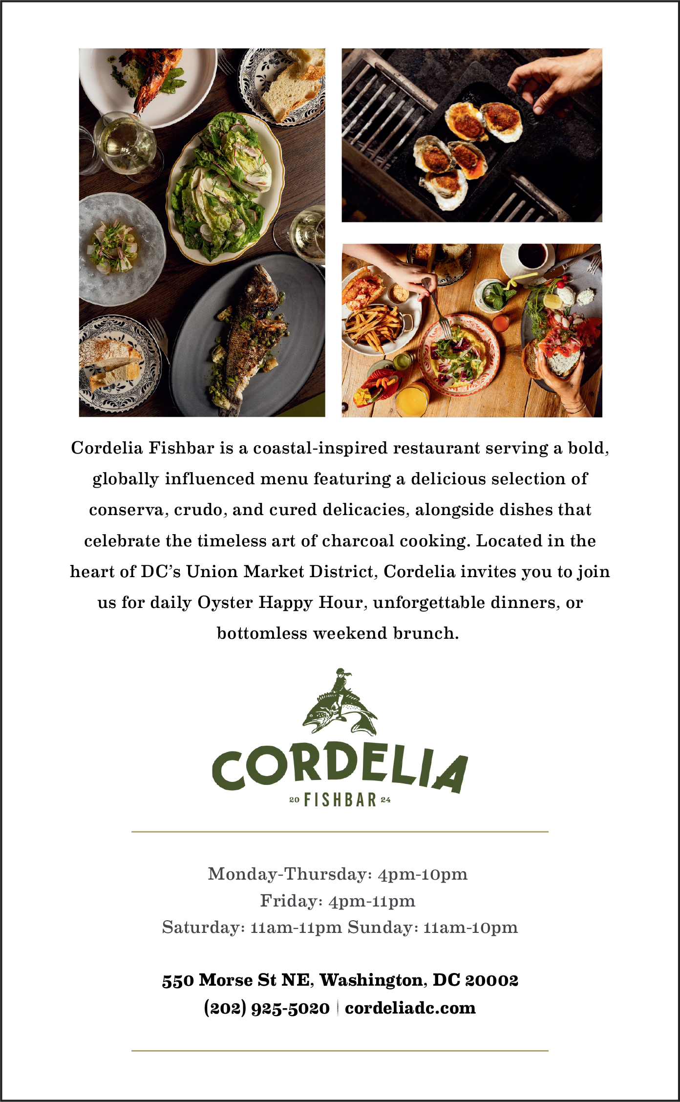 Advertisement for Cordelia Fishbar.