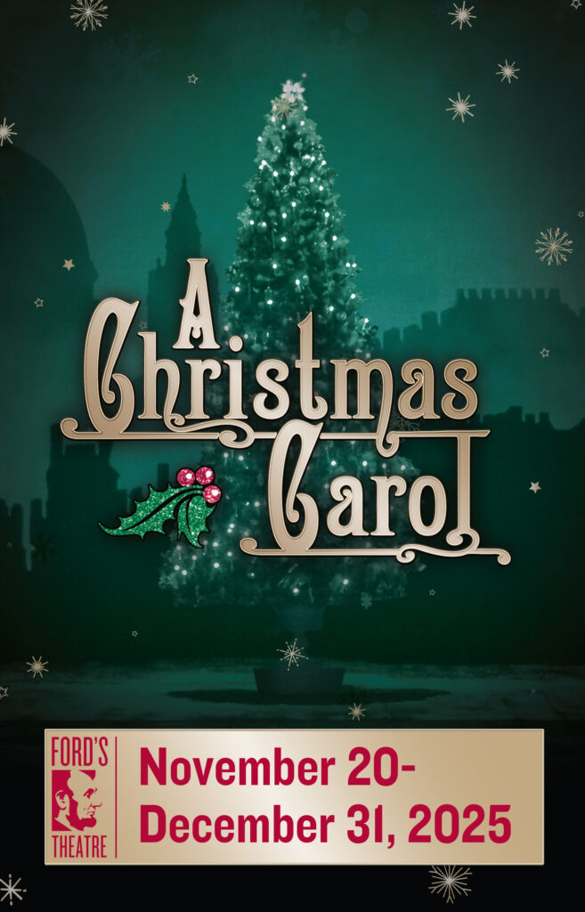 Title page for the A Christmas Carol Program. Text reads: A Christmas Carol: A Ghost Story of Christmas, November 20 - December 31 2025.