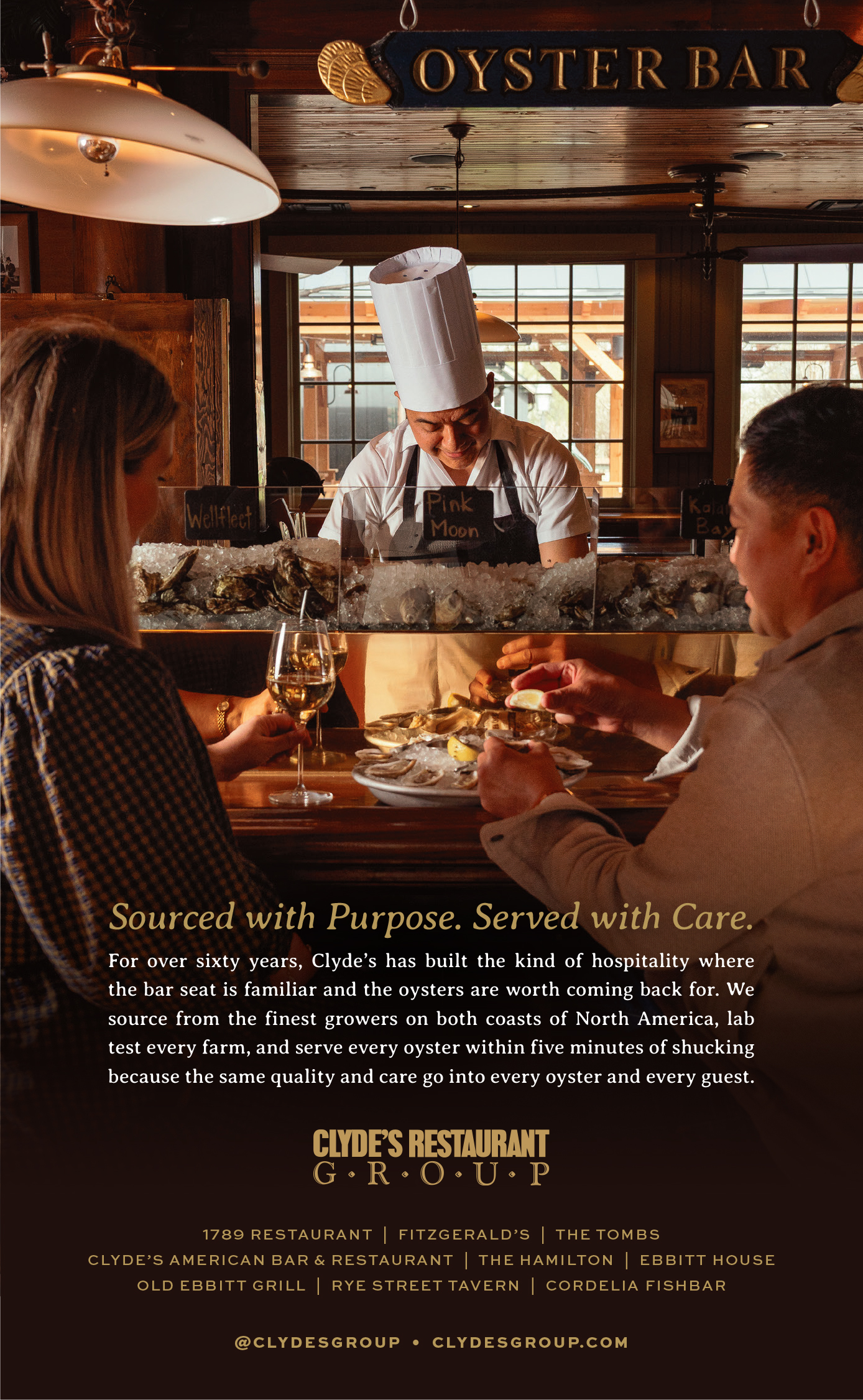 Ad for Clyde's restaurant
